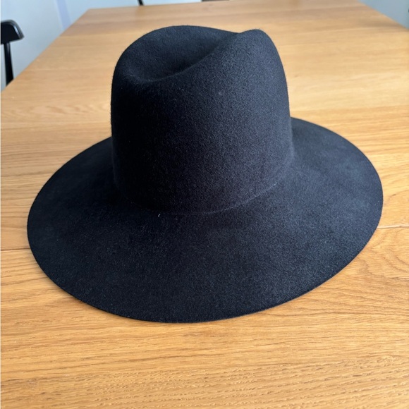 Janessa Leone Black Wide-Brimmed Hat